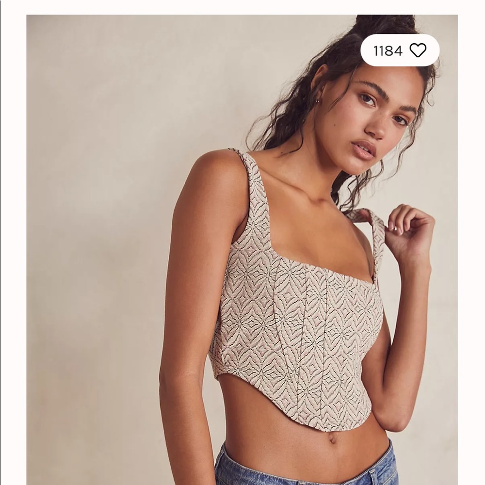 Free people intimately crop corset stud top small